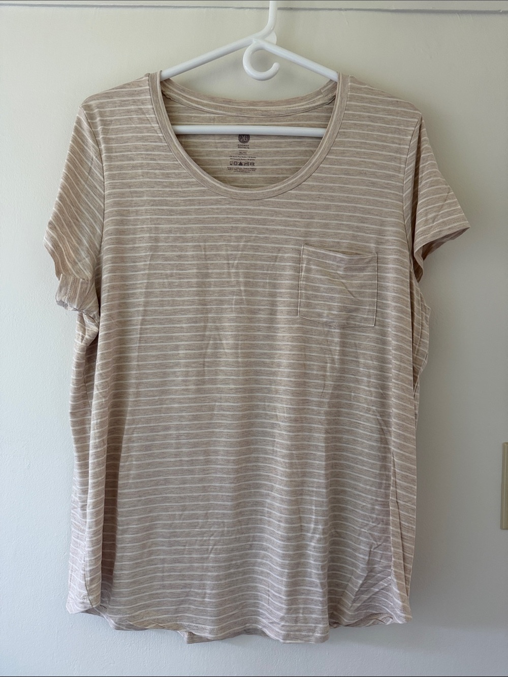 Kindred Bravely Beige and Cream Striped Nursing Tee
